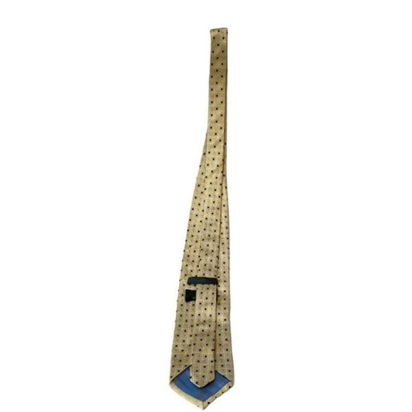 ALEXANDER JULIAN COLOURS Mens Necktie Silk Gold Black Geometric Squares 62"x3.5" - Picture 4 of 10